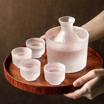The Southern Atelier – Elegant Frosted Glass Sake Set for Sophisticated Gatherings - The Southern AtelierSKU_1763119186280_5