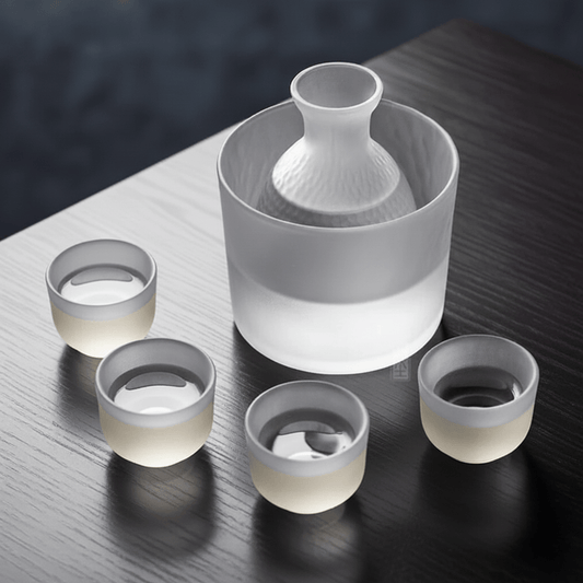 The Southern Atelier – Elegant Frosted Glass Sake Set for Sophisticated Gatherings - The Southern AtelierSKU_1763119186280_5