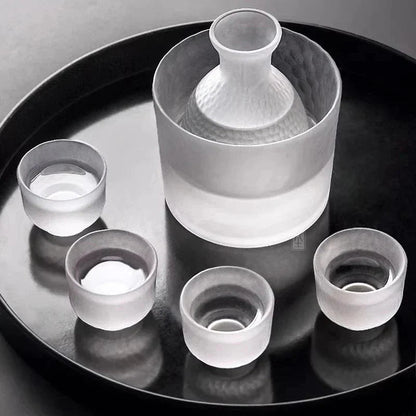 The Southern Atelier – Elegant Frosted Glass Sake Set for Sophisticated Gatherings - The Southern AtelierSKU_1763119186280_5