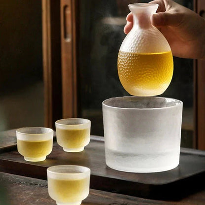 The Southern Atelier – Elegant Frosted Glass Sake Set for Sophisticated Gatherings - The Southern AtelierSKU_1763119186280_5