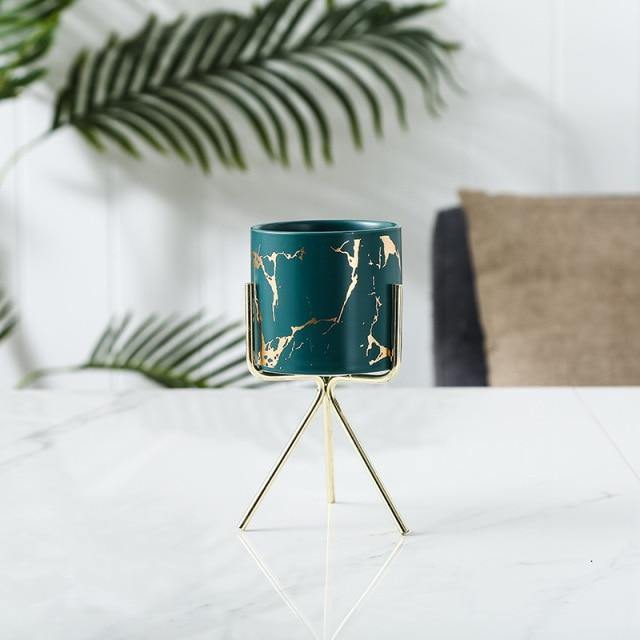 The Southern Atelier – Elegant Geometric Ceramic Planter with Stand for a Sophisticated Touch - The Southern AtelierSKU_1763119156487_10