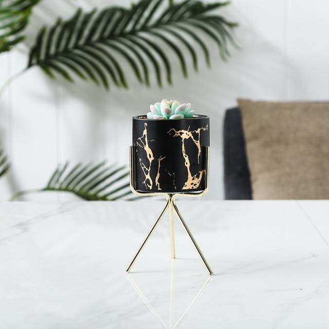 marble plant pot with stand The Southern Atelier – Elegant Geometric Ceramic Planter with Stand fo