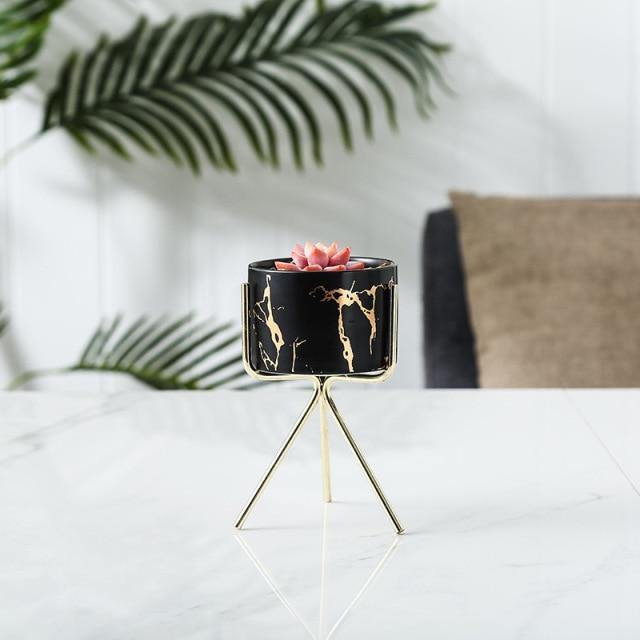 The Southern Atelier – Elegant Geometric Ceramic Planter with Stand for a Sophisticated Touch - The Southern AtelierSKU_1763119156487_837