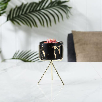 The Southern Atelier – Elegant Geometric Ceramic Planter with Stand for a Sophisticated Touch - The Southern AtelierSKU_1763119156487_837