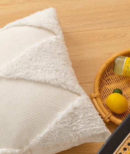 The Southern Atelier – Elegant Geometric Cotton and Corduroy Cushion Cover for a Serene Ambiance - The Southern AtelierSKU_1763118662021_277