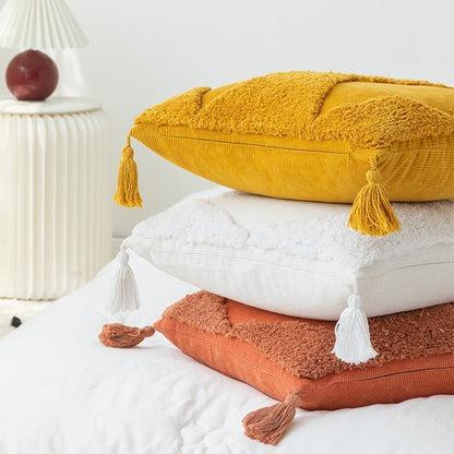 The Southern Atelier – Elegant Geometric Cotton and Corduroy Cushion Cover for a Serene Ambiance - The Southern AtelierSKU_1763118662021_277