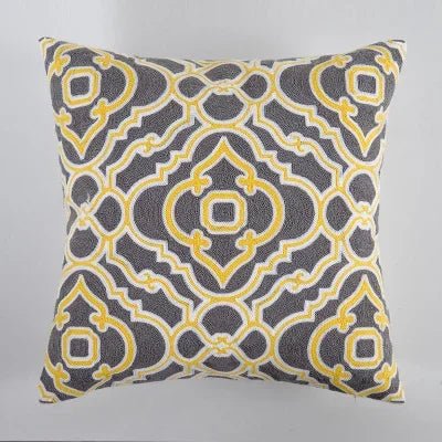 The Southern Atelier – Elegant Geometric Cotton Cushion Cover in Yellow and Grey Motif for a Warm Ambiance - The Southern AtelierSKU_1767876326351_74