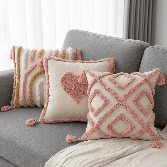 The Southern Atelier – Elegant Geometric Cushion Cover in Blush Pink for a Chic Living Space - The Southern AtelierSKU_1766400545154_984