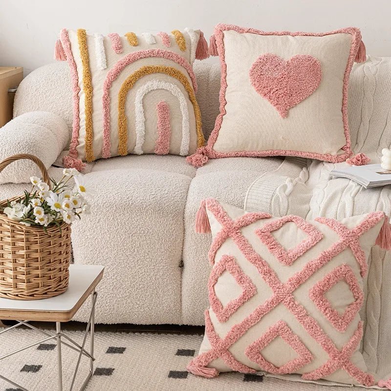 The Southern Atelier – Elegant Geometric Cushion Cover in Blush Pink for a Chic Living Space - The Southern AtelierSKU_1766400545154_984