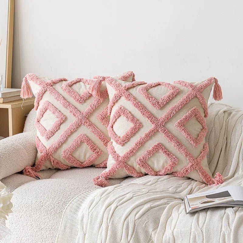 The Southern Atelier – Elegant Geometric Cushion Cover in Blush Pink for a Chic Living Space - The Southern AtelierSKU_1766400545154_984