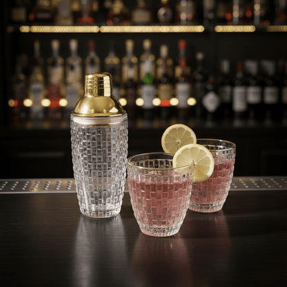 The Southern Atelier – Elegant Glass and Steel Cocktail Shaker for a Touch of Elegance - The Southern AtelierSKU_1764698752766_675