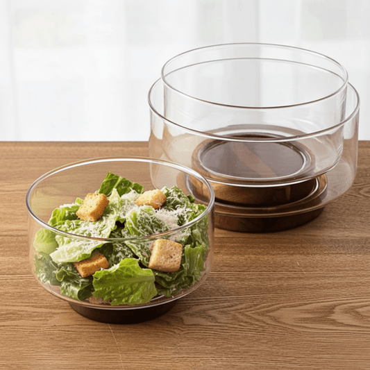 The Southern Atelier – Elegant Glass Bowl with Natural Wooden Base for a Refined Table Setting - The Southern AtelierSKU_1763119135143_721