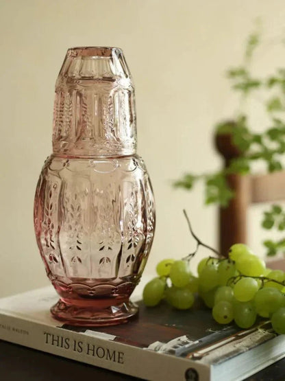 The Southern Atelier – Elegant Glass Carafe and Tumblers Set in Embossed Finish for a Serene Ambiance - The Southern AtelierSKU_1763118991113_518