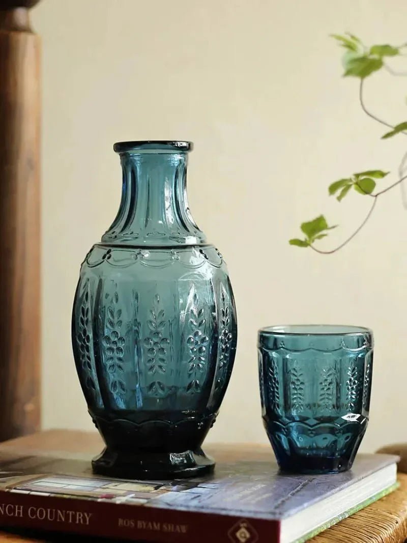 The Southern Atelier – Elegant Glass Carafe and Tumblers Set in Embossed Finish for a Serene Ambiance - The Southern AtelierSKU_1763118991113_947