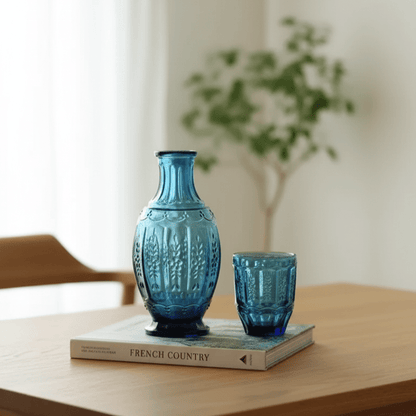 The Southern Atelier – Elegant Glass Carafe and Tumblers Set in Embossed Finish for a Serene Ambiance - The Southern AtelierSKU_1763118991113_947