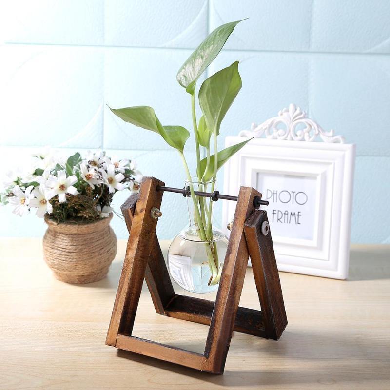The Southern Atelier – Elegant Glass Propagation Vase with Chic Wooden A - Frame Stand for a Serene Ambiance - The Southern AtelierSKU_1764698753434_84