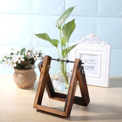 The Southern Atelier – Elegant Glass Propagation Vase with Chic Wooden A - Frame Stand for a Serene Ambiance - The Southern AtelierSKU_1764698753434_84