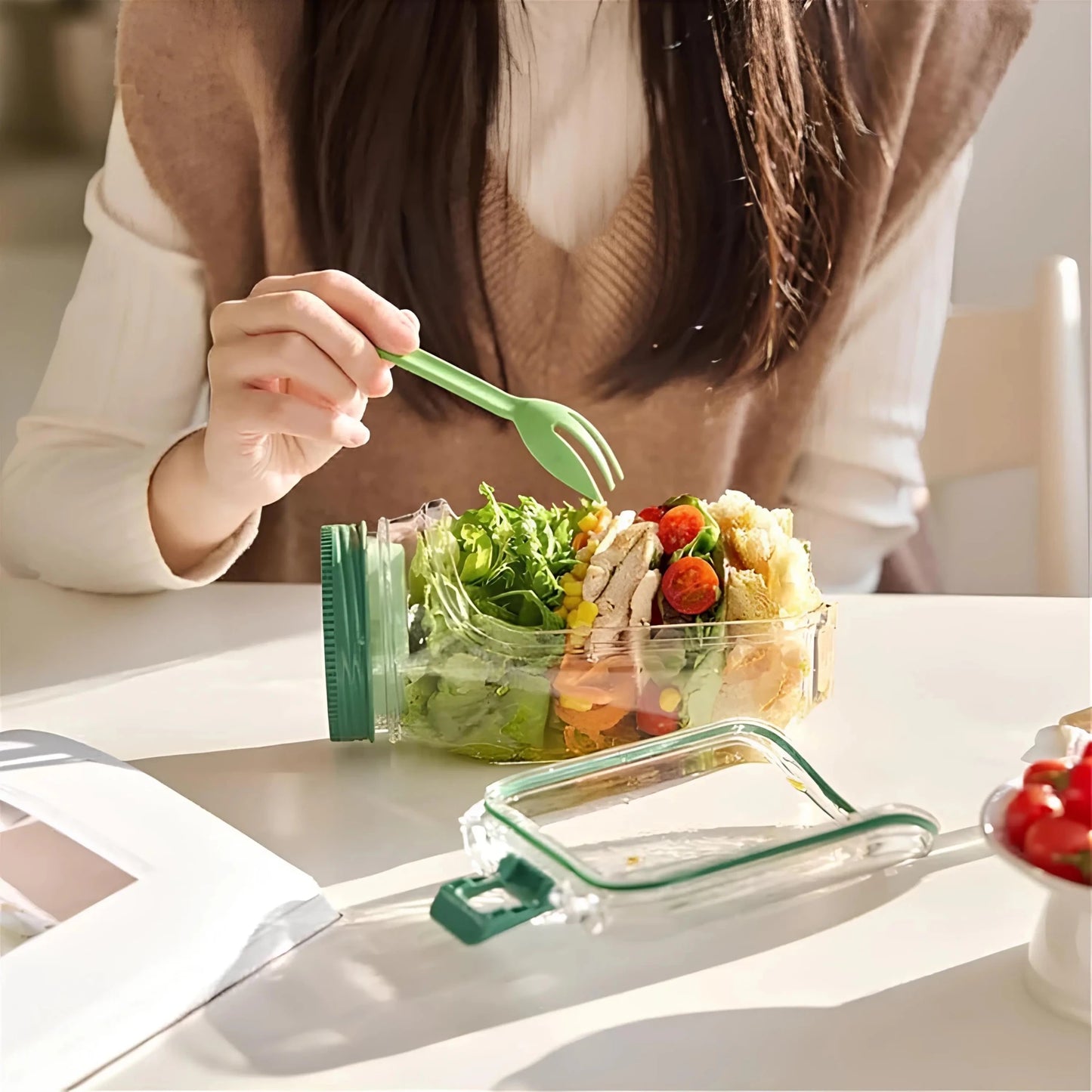 The Southern Atelier – Elegant Glass Salad Shaker Jar for Modern Interiors - The Southern AtelierSKU_1775909245013_276