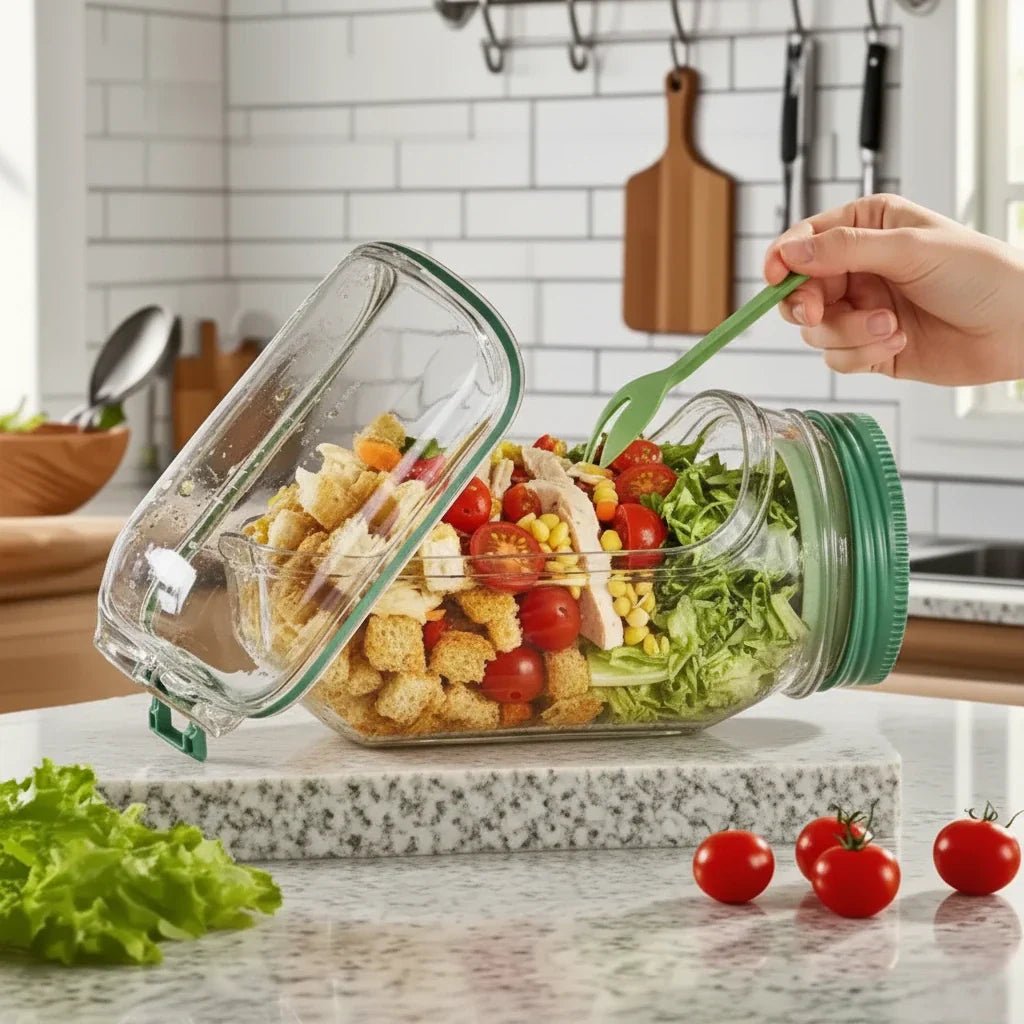 The Southern Atelier – Elegant Glass Salad Shaker Jar for Modern Interiors - The Southern AtelierSKU_1775909245013_276
