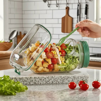 The Southern Atelier – Elegant Glass Salad Shaker Jar for Modern Interiors - The Southern AtelierSKU_1775909245013_276