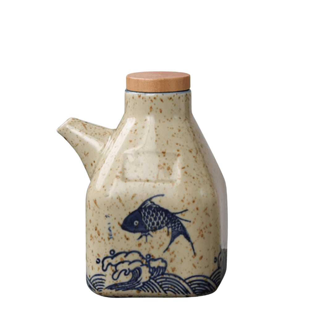 The Southern Atelier – Elegant Hand - Painted Ceramic Oil and Sauce Dispenser for Stylish Kitchen - The Southern AtelierSKU_1774883125858_181