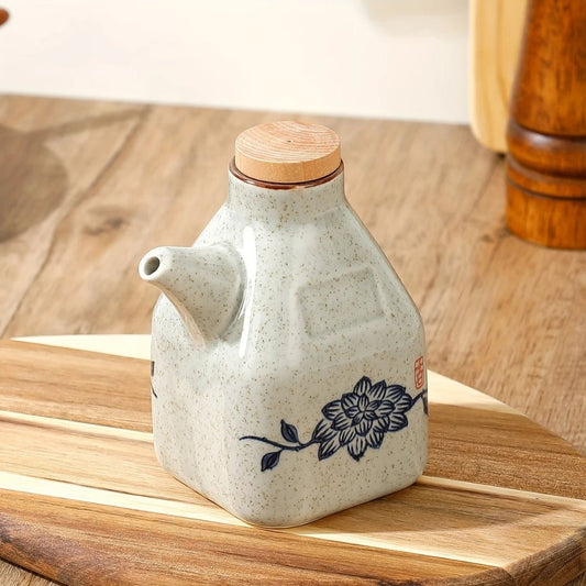 The Southern Atelier – Elegant Hand - Painted Ceramic Oil and Sauce Dispenser for Stylish Kitchen - The Southern AtelierSKU_1774883125858_181