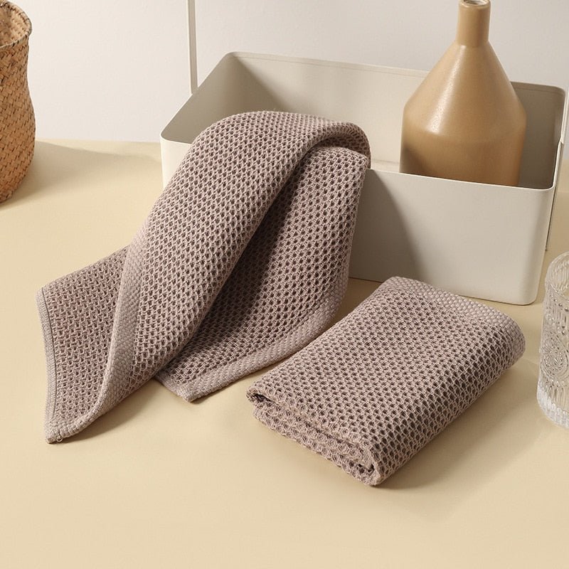 The Southern Atelier – Elegant Honeycomb Cotton Tea Towels Set for Effortless Kitchen Cleaning - The Southern AtelierSKU_1758918557102_888