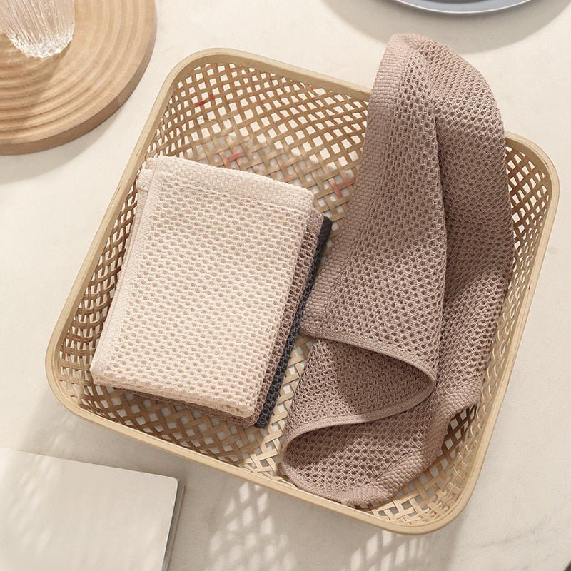 The Southern Atelier – Elegant Honeycomb Cotton Tea Towels Set for Effortless Kitchen Cleaning - The Southern AtelierSKU_1758918557102_888