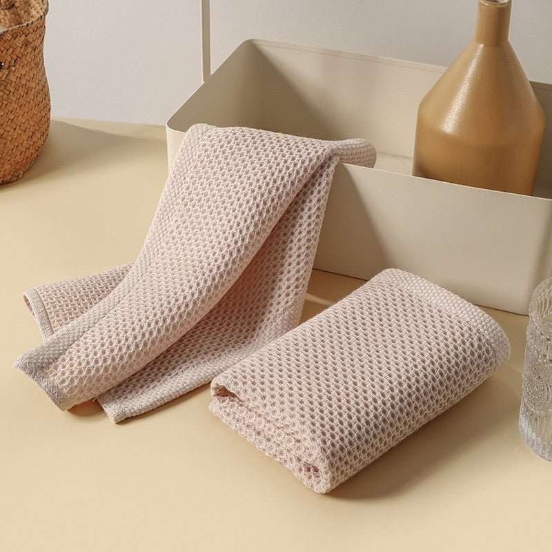 The Southern Atelier – Elegant Honeycomb Cotton Tea Towels Set for Effortless Kitchen Cleaning - The Southern AtelierSKU_1758918557102_888