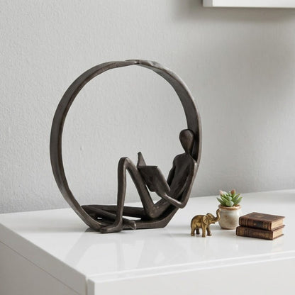 The Southern Atelier – Elegant Iron Reader Sculpture for a Serene Ambiance - The Southern AtelierSKU_1774881657491_724