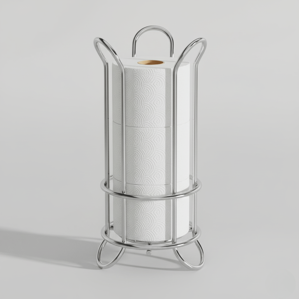 The Southern Atelier – Elegant Iron Toilet Roll Holder in Sleek Chrome Finish for a Stylish Organisation - The Southern AtelierSKU_1765807310349_96