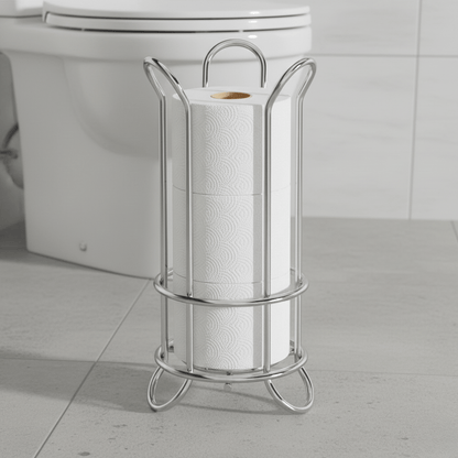 The Southern Atelier – Elegant Iron Toilet Roll Holder in Sleek Chrome Finish for a Stylish Organisation - The Southern AtelierSKU_1765807310349_96