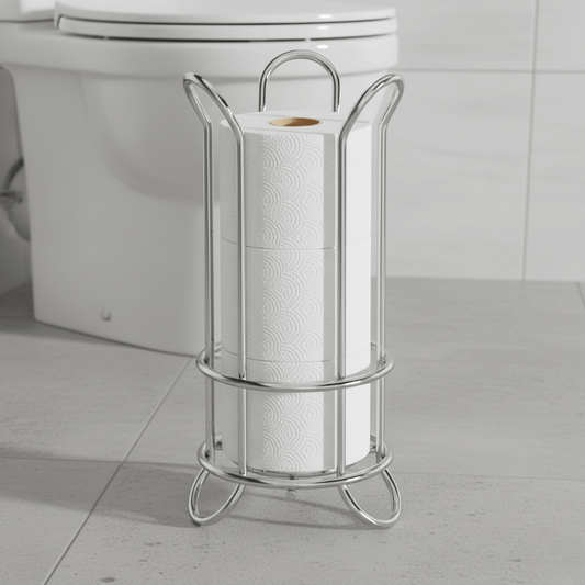 The Southern Atelier – Elegant Iron Toilet Roll Holder in Sleek Chrome Finish for a Stylish Organisation - The Southern AtelierSKU_1765807310349_96