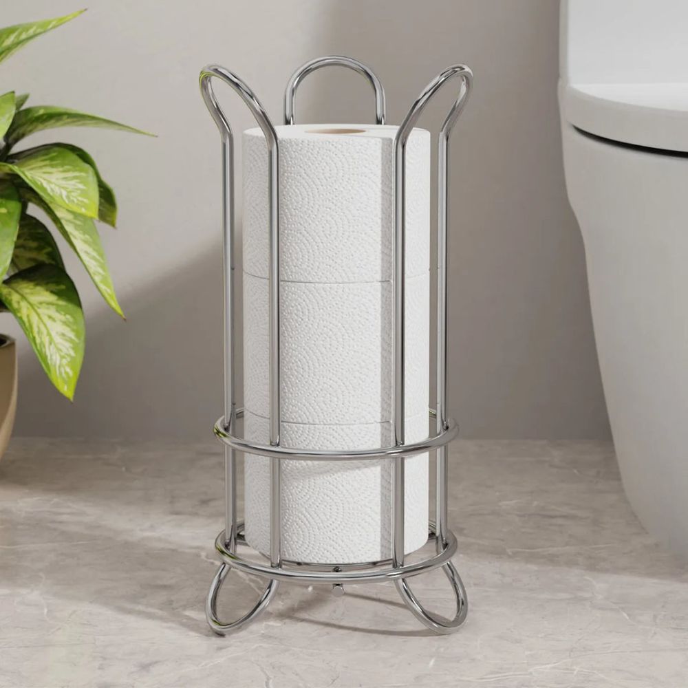 The Southern Atelier – Elegant Iron Toilet Roll Holder in Sleek Chrome Finish for a Stylish Organisation - The Southern AtelierSKU_1765807310349_96