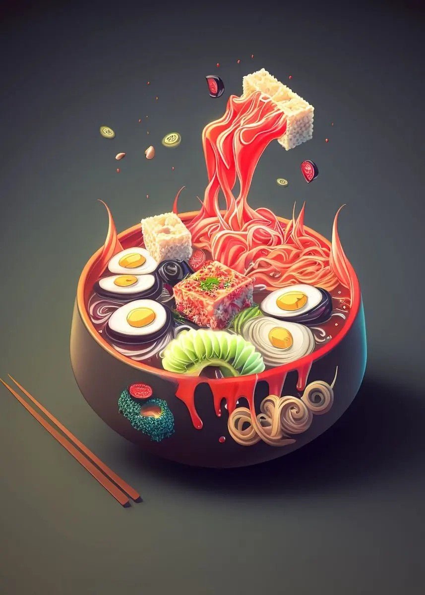 The Southern Atelier – Elegant Japanese - Inspired Neon Canvas Paintings for Chic Culinary Spaces - The Southern AtelierSKU_1767876351702_433