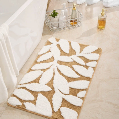 The Southern Atelier – Elegant Leaf Pattern Bath Mat in Soft Pastels for a Serene Ambiance - The Southern AtelierSKU_1763119337427_509