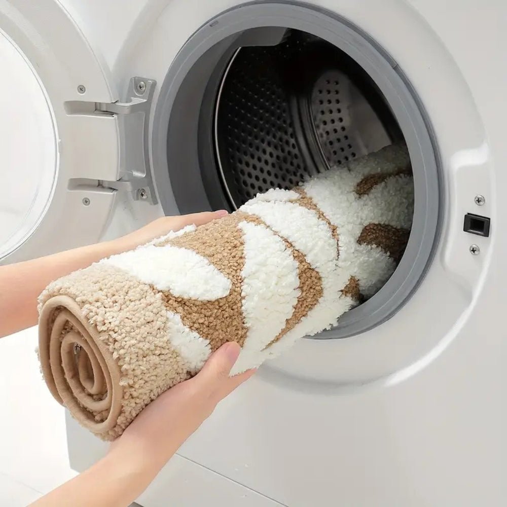 The Southern Atelier – Elegant Leaf Pattern Bath Mat in Soft Pastels for a Serene Ambiance - The Southern AtelierSKU_1763119337427_877