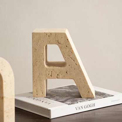 The Southern Atelier – Elegant Marble Bookends Featuring A - U Alphabet Design for a Chic Reading Nook - The Southern AtelierSKU_1769008250438_885