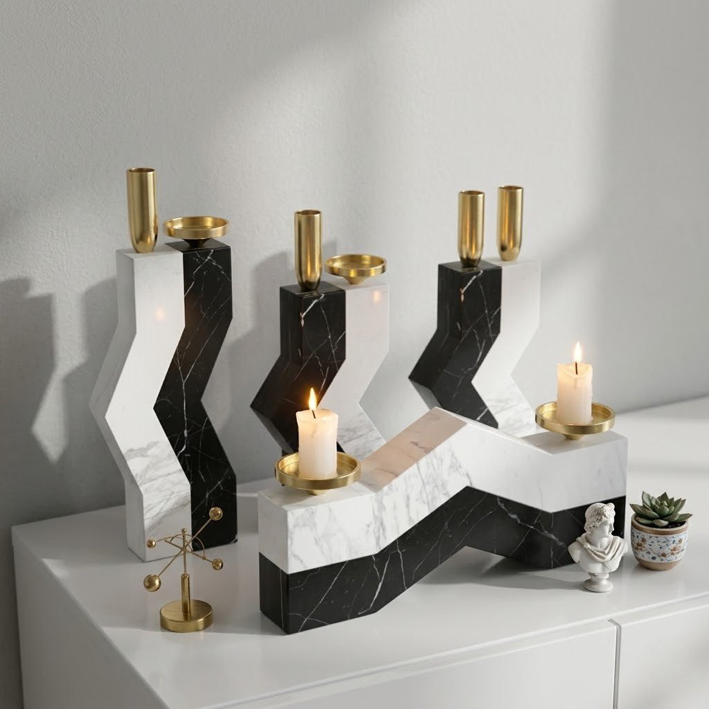 The Southern Atelier – Elegant Marble Candle Holder for a Serene Ambiance - The Southern AtelierSKU_1774881645118_548