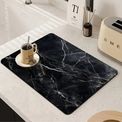 The Southern Atelier – Elegant Marble Print Dish Drying Mat for a Sophisticated Touch - The Southern AtelierSKU_1774883145667_839