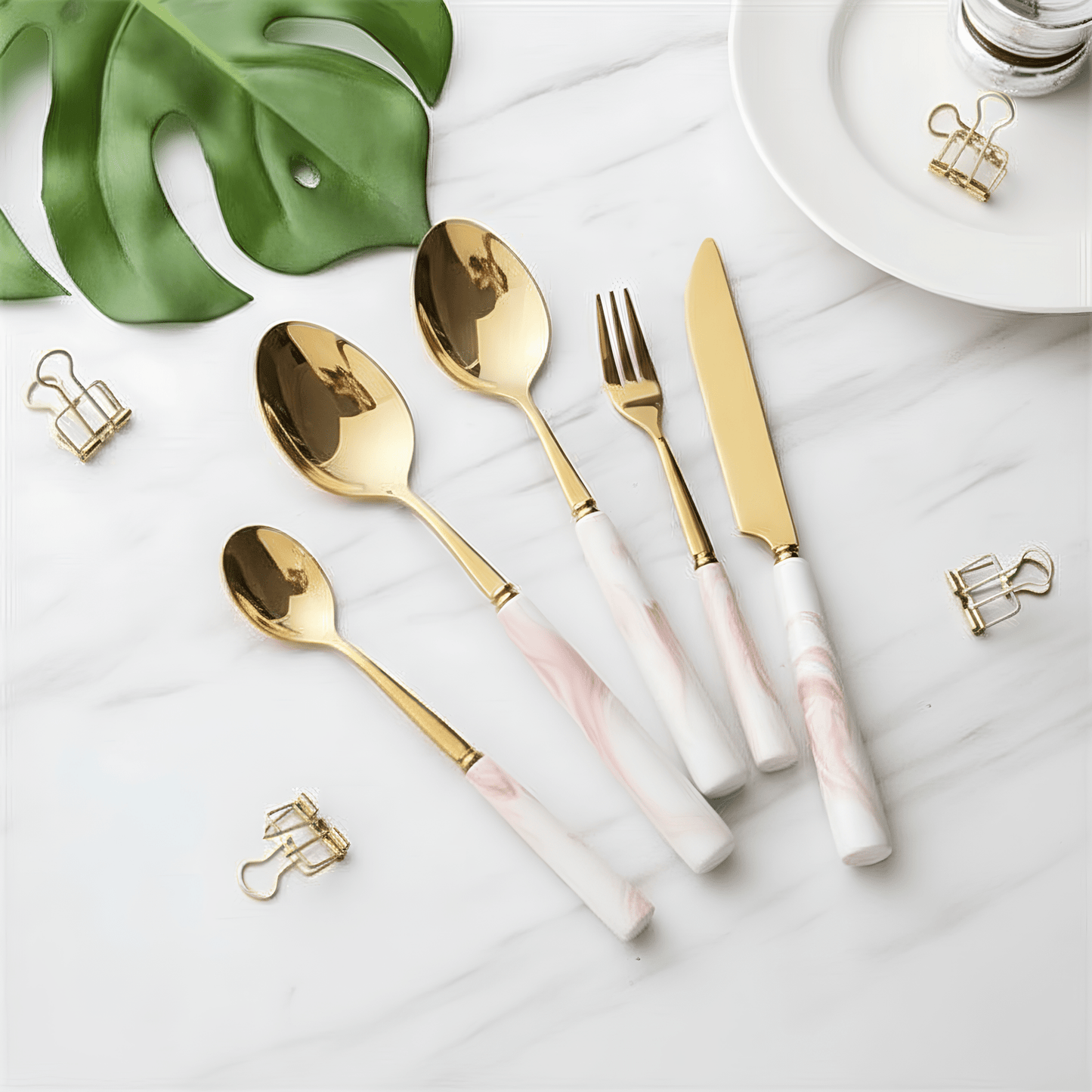 The Southern Atelier – Elegant Marbled Cutlery Set for a Refined Dining Experience - The Southern AtelierSKU_1763119230325_452