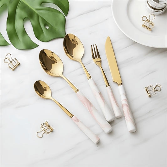 The Southern Atelier – Elegant Marbled Cutlery Set for a Refined Dining Experience - The Southern AtelierSKU_1763119230325_452