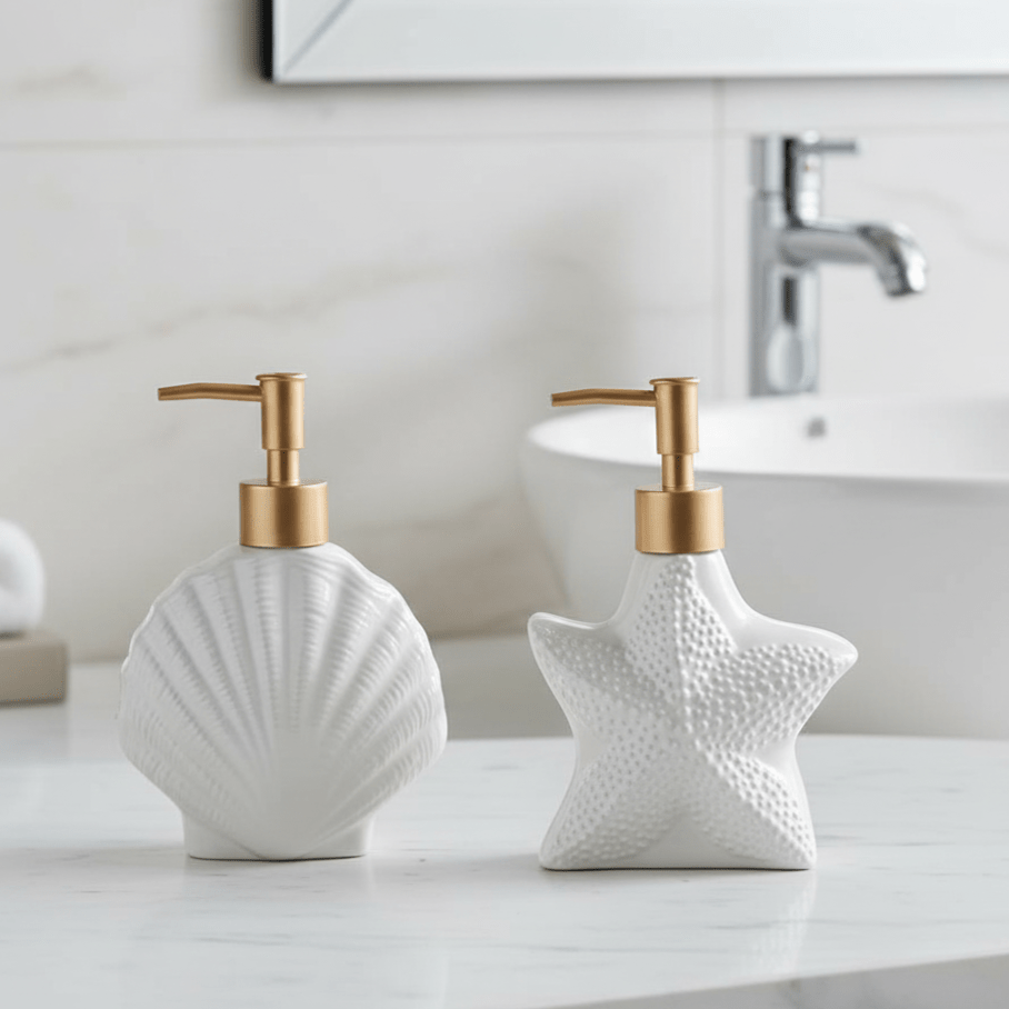 The Southern Atelier – Elegant Ocean - Inspired Ceramic Soap Dispenser for a Serene Ambiance - The Southern AtelierSKU_1765807417651_947