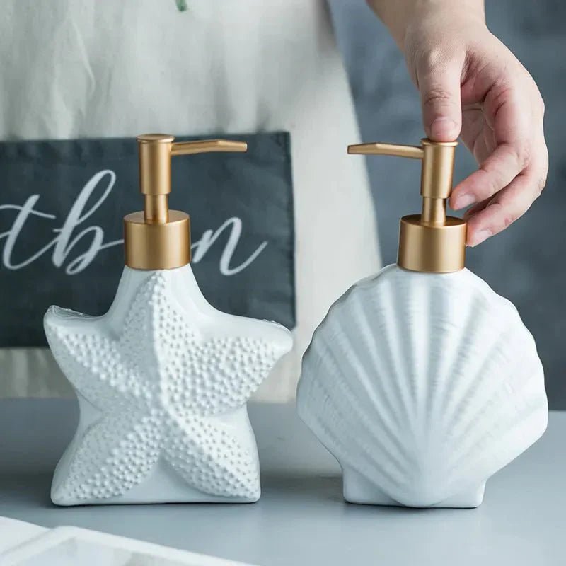 The Southern Atelier – Elegant Ocean - Inspired Ceramic Soap Dispenser for a Serene Ambiance - The Southern AtelierSKU_1765807417651_947