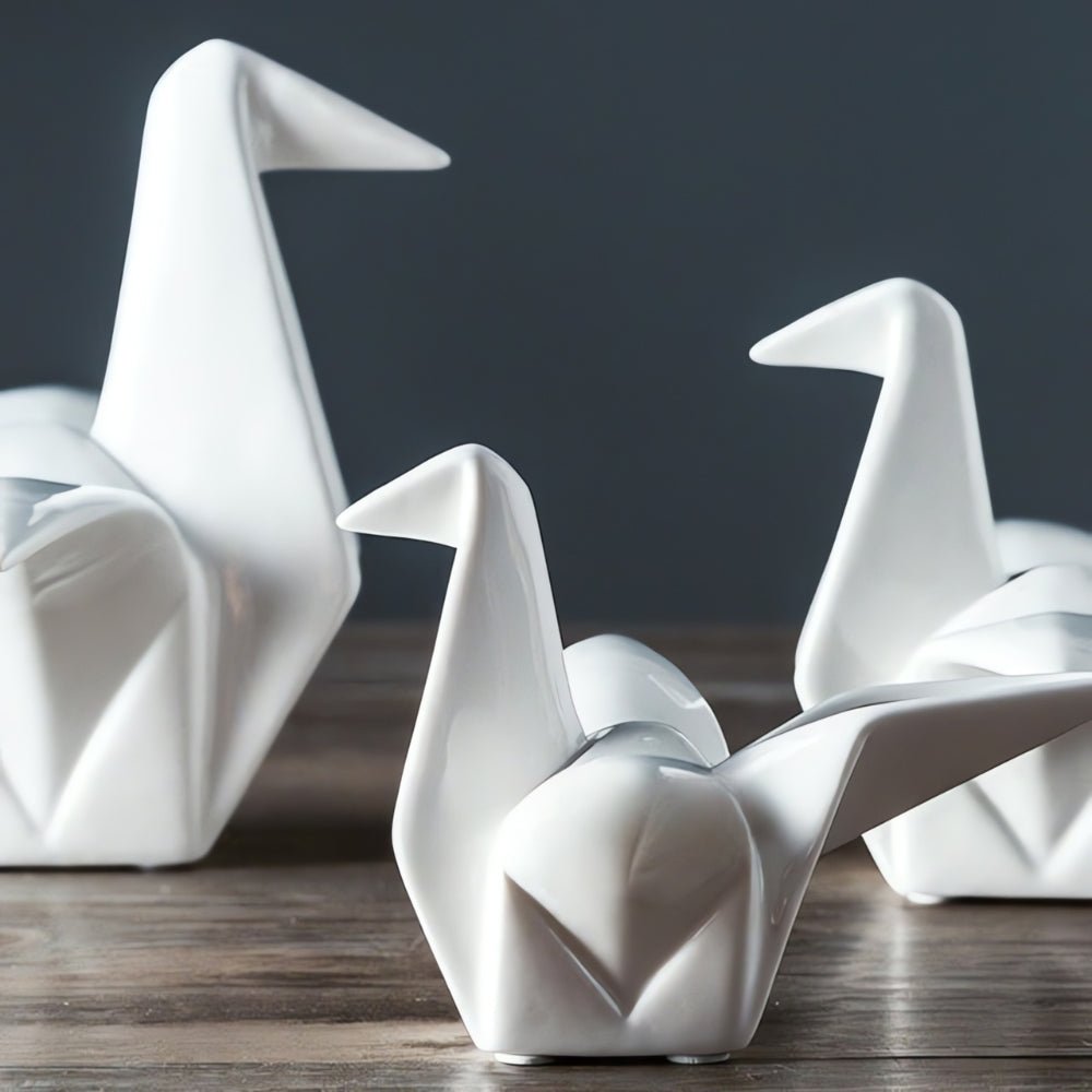The Southern Atelier – Elegant Origami - Inspired Ceramic Bird Sculpture for a Serene Display - The Southern AtelierSKU_1774883111262_372