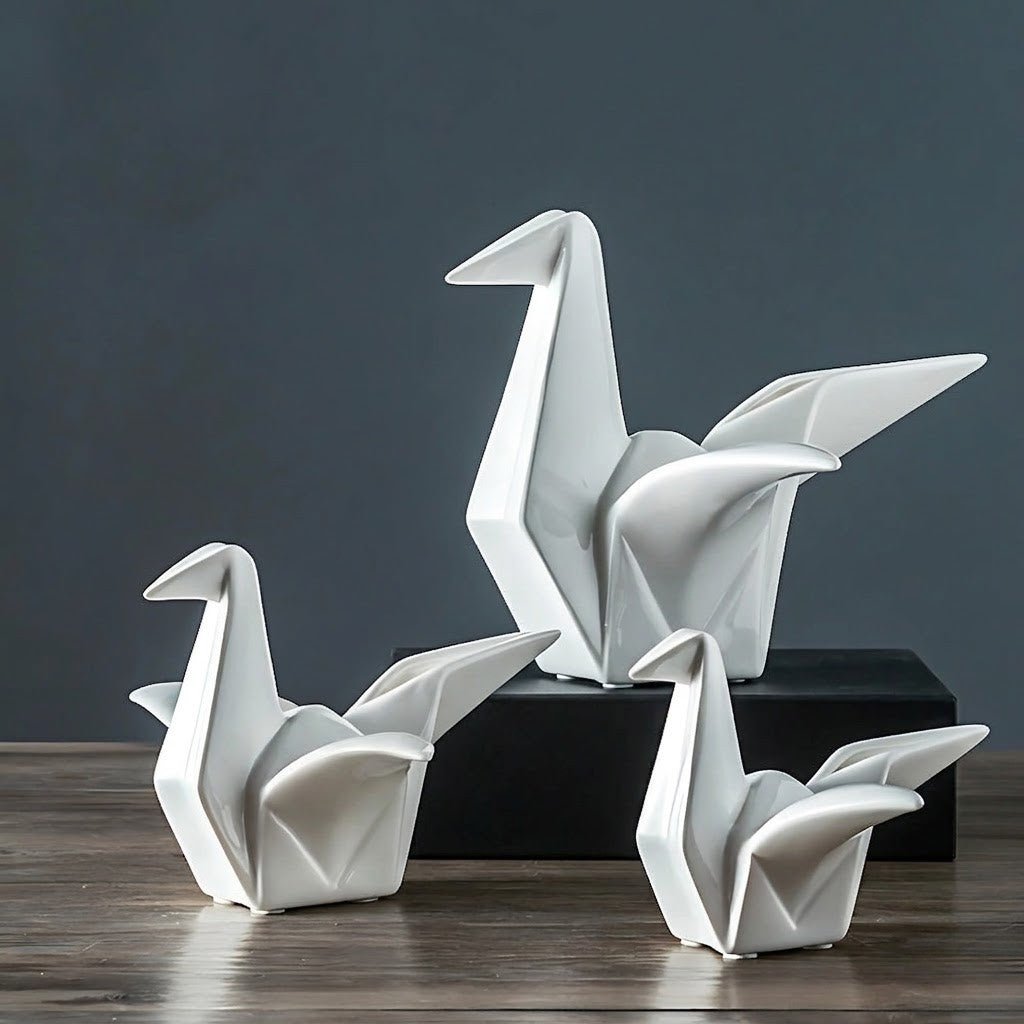 The Southern Atelier – Elegant Origami - Inspired Ceramic Bird Sculpture for a Serene Display - The Southern AtelierSKU_1774883111262_372