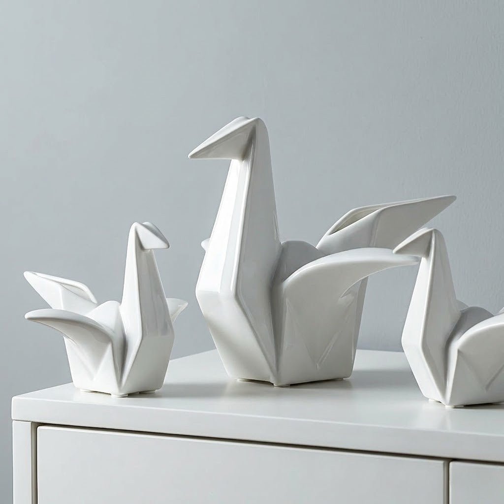 The Southern Atelier – Elegant Origami - Inspired Ceramic Bird Sculpture for a Serene Display - The Southern AtelierSKU_1774883111262_372