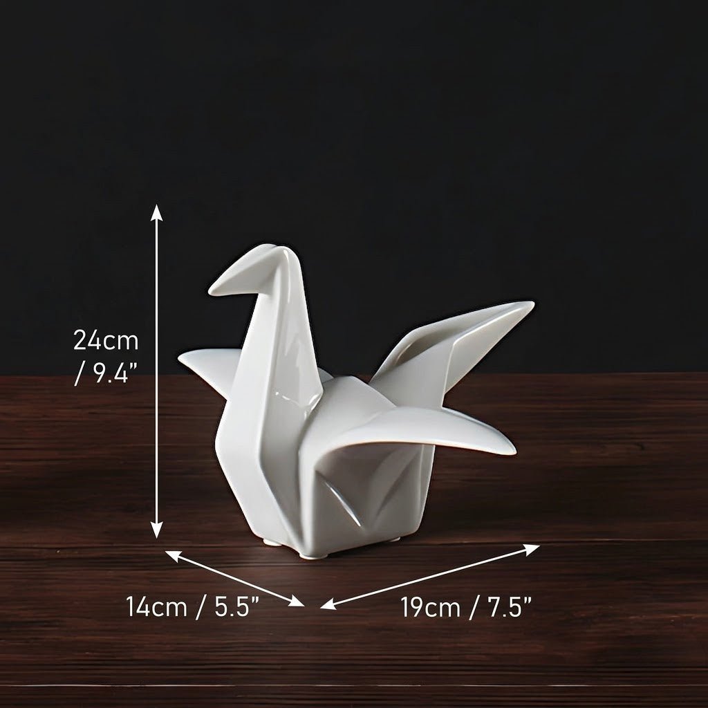 The Southern Atelier – Elegant Origami - Inspired Ceramic Bird Sculpture for a Serene Display - The Southern AtelierSKU_1774883111262_407