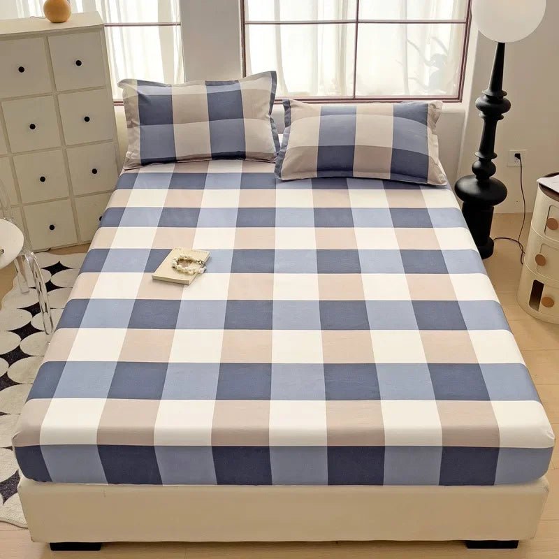 The Southern Atelier – Elegant Patterned Grid Fitted Sheet Set for Comfort and Style, with Timeless Charm - The Southern AtelierSKU_1769007933017_135