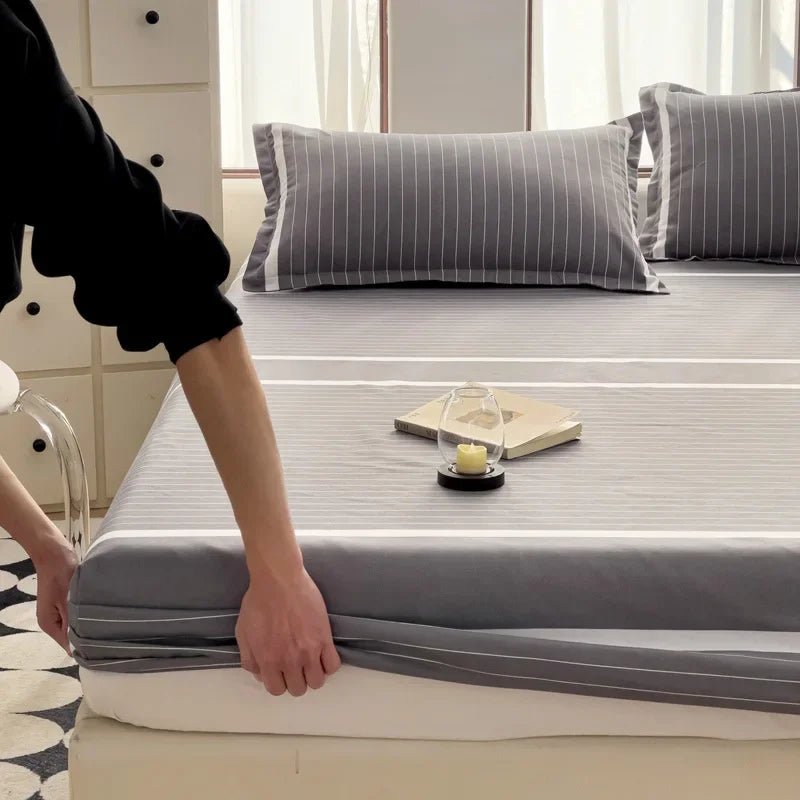 The Southern Atelier – Elegant Patterned Grid Fitted Sheet Set for Comfort and Style, with Timeless Charm - The Southern AtelierSKU_1769007933017_135